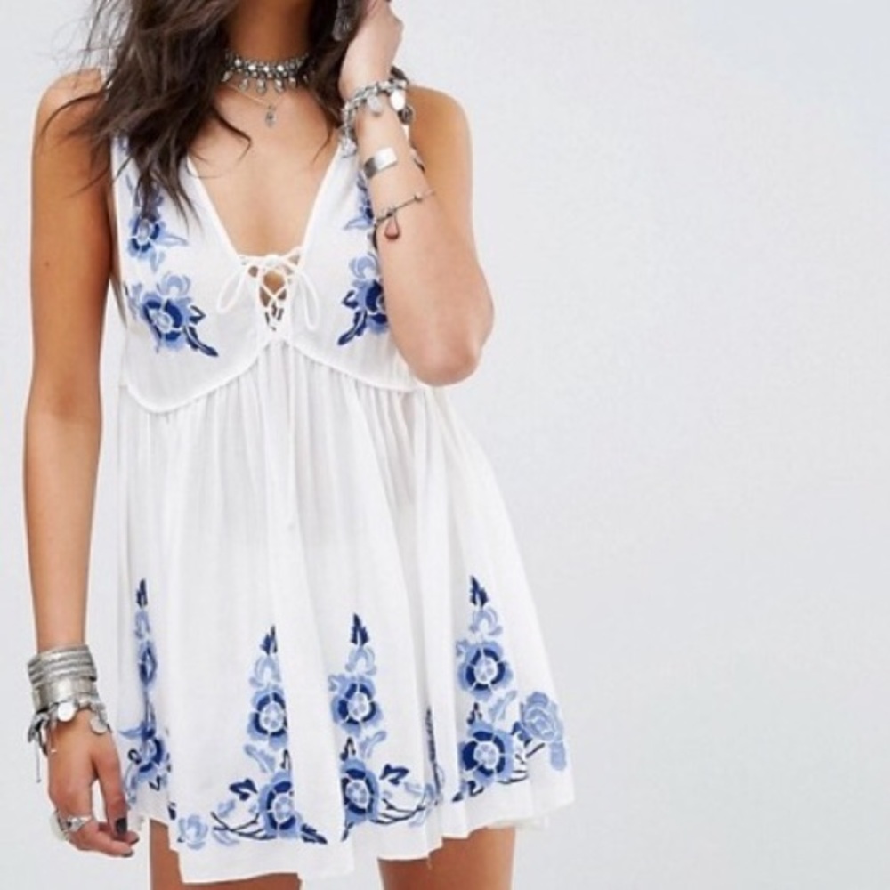 Free people blue and white dress
